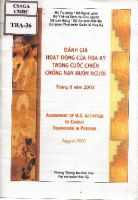 "Đánh giá hoạt động của Hoa Kỳ trong cuộc chiến chống nạn buôn người. Tháng 8/2003 Assessment of U.S.Activities to Combat Trafficking in Persons Agust 2003"